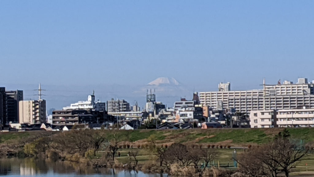 江戸川からでも冬は富士山見えます。